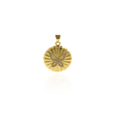 Round Butterfly Pendant Exquisite Coin Butterfly Pendant, Cubic Zirconia Insect Pendant, Used for Necklace Making   21mm