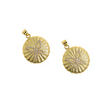 Round Butterfly Pendant Exquisite Coin Butterfly Pendant, Cubic Zirconia Insect Pendant, Used for Necklace Making   21mm