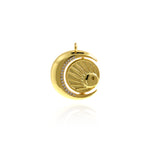 Fine 18K Gold Filled Moon Pendant, Moon Charm, Celestial Jewelry, DIY Jewelry Making  23mm