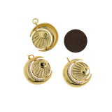Fine 18K Gold Filled Moon Pendant, Moon Charm, Celestial Jewelry, DIY Jewelry Making  23mm