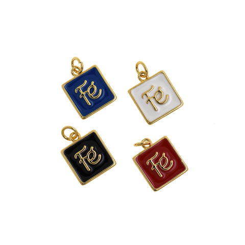 Minimalist Jewelry-Enamel Rectangle Pendant-DIY Jewelry Making   12.5x12.5mm