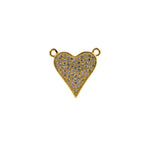 Minimalist Jewelry-Micropavé Heart Connector-DIY Jewelry Making  17x17mm