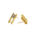 Individualism Jewelry-Rectangle Zircon Stud Earrings-DIY Jewelry Accessories  18x8mm