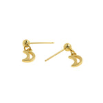 Minimalist Jewelry-Moon Stud Earrings-DIY Jewelry Accessories  16.5x6.5mm