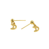 Minimalist Jewelry-Moon Stud Earrings-DIY Jewelry Accessories  16.5x6.5mm