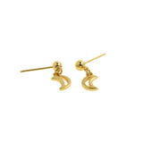 Minimalist Jewelry-Moon Stud Earrings-DIY Jewelry Accessories  16.5x6.5mm