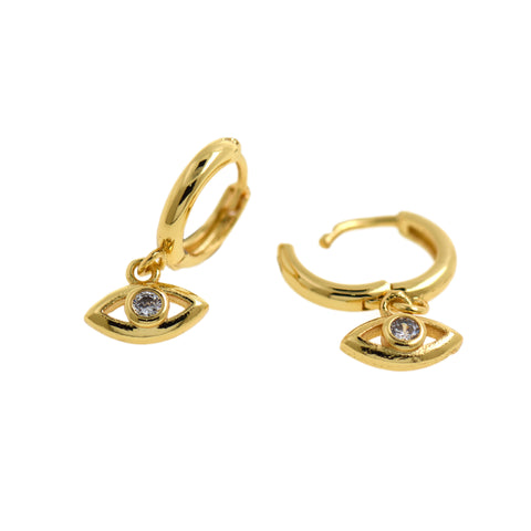 Personalized Jewelry-Evil Eye Zircon Earrings-DIY Jewelry Accessories   19x11.5mm