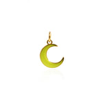 Minimalist Enamel Moon Pendant-Celestial Jewelry-Crescent Moon-Simple Moon  14x10.5mm
