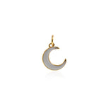 Minimalist Enamel Moon Pendant-Celestial Jewelry-Crescent Moon-Simple Moon  14x10.5mm