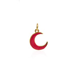 Minimalist Enamel Moon Pendant-Celestial Jewelry-Crescent Moon-Simple Moon  14x10.5mm