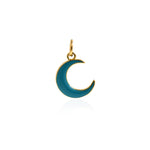 Minimalist Enamel Moon Pendant-Celestial Jewelry-Crescent Moon-Simple Moon  14x10.5mm