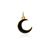 Minimalist Enamel Moon Pendant-Celestial Jewelry-Crescent Moon-Simple Moon  14x10.5mm