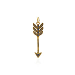 Minimalist Jewelry-CZ Micropavé Arrow Pendant-DIY Jewelry Accessories  32x9.5mm