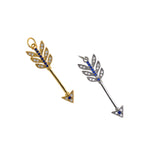 Minimalist Jewelry-CZ Micropavé Arrow Pendant-DIY Jewelry Accessories  32x9.5mm