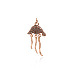 Jellyfish Pendant-CZ Micro Pave Jellyfish Charm Necklace-DIY Jewelry Making  25x13.5mm