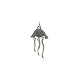 Jellyfish Pendant-CZ Micro Pave Jellyfish Charm Necklace-DIY Jewelry Making  25x13.5mm