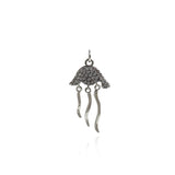 Jellyfish Pendant-CZ Micro Pave Jellyfish Charm Necklace-DIY Jewelry Making  25x13.5mm