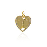 Exquisite 18K Gold Heart Pendant-Gifts for Couples-Gifts for Girlfriends  21x9.5mm
