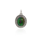 Exquisite Round Zircon Pendant-CZ Pavé Round Pendant-Cubic Zirconia Crystal Jewelry Pendant  18.5x14.5mm