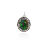 Exquisite Round Zircon Pendant-CZ Pavé Round Pendant-Cubic Zirconia Crystal Jewelry Pendant  18.5x14.5mm