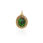 Exquisite Round Zircon Pendant-CZ Pavé Round Pendant-Cubic Zirconia Crystal Jewelry Pendant  18.5x14.5mm