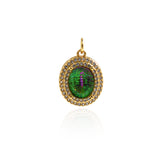 Exquisite Round Zircon Pendant-CZ Pavé Round Pendant-Cubic Zirconia Crystal Jewelry Pendant  18.5x14.5mm