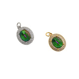 Exquisite Round Zircon Pendant-CZ Pavé Round Pendant-Cubic Zirconia Crystal Jewelry Pendant  18.5x14.5mm