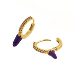 Exquisite Huggie earrings, Cone earrings, Dangle earrings, Minimalist hoops,  18x3.5mm
