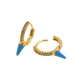 Exquisite Huggie earrings, Cone earrings, Dangle earrings, Minimalist hoops,  18x3.5mm