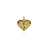 Enamel Heart Pendant-18K Gold Filled Heart Pendant-Exquisite Gift  16x14.5mm