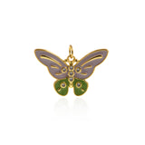 18K  plated Enamel Monarch Butterfly Pendant Dream Animal Lover Necklace Pendant Charm   27.5x18.5mm