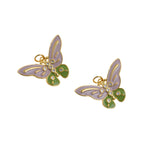 18K  plated Enamel Monarch Butterfly Pendant Dream Animal Lover Necklace Pendant Charm   27.5x18.5mm