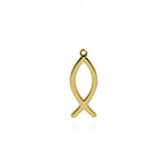 Million Charms 18K Gold Cancer Awareness Survivor Ribbon Charm Pendant   26.5x10mm