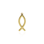 Million Charms 18K Gold Cancer Awareness Survivor Ribbon Charm Pendant   26.5x10mm