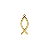Million Charms 18K Gold Cancer Awareness Survivor Ribbon Charm Pendant   26.5x10mm