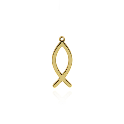Million Charms 18K Gold Cancer Awareness Survivor Ribbon Charm Pendant   26.5x10mm