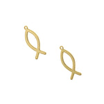 Million Charms 18K Gold Cancer Awareness Survivor Ribbon Charm Pendant   26.5x10mm