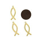 Million Charms 18K Gold Cancer Awareness Survivor Ribbon Charm Pendant   26.5x10mm