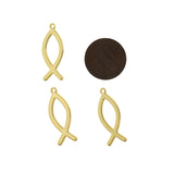 Million Charms 18K Gold Cancer Awareness Survivor Ribbon Charm Pendant   26.5x10mm