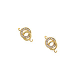 Personalized Jewelry-Micro Pavé Circular Connector-DIY Jewelry Making   19x10mm