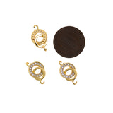 Personalized Jewelry-Micro Pavé Circular Connector-DIY Jewelry Making   19x10mm