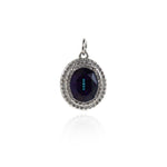 Premium Round Zircon Pendant-CZ Pave Round Zircon Pendant   18.5x14.5mm
