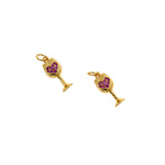 18K Gold Filled Wine Glass Pendant-Celebration Pendant-Champagne Party  16x7mm