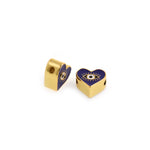 Personalized Jewelry-Enamel Heart Shaped Evil Eye Pendant-DIY Jewelry Making   11.5x11.5x6mm