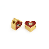 Personalized Jewelry-Enamel Heart Shaped Evil Eye Pendant-DIY Jewelry Making   11.5x11.5x6mm
