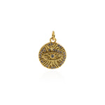 Personalized Jewelry-Round Evil Eye Pendant-DIY Jewelry Making    15mm