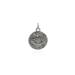 Personalized Jewelry-Round Evil Eye Pendant-DIY Jewelry Making    15mm