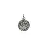Personalized Jewelry-Round Evil Eye Pendant-DIY Jewelry Making    15mm