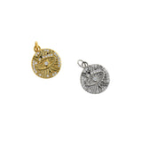 Personalized Jewelry-Round Evil Eye Pendant-DIY Jewelry Making    15mm