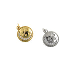 Personalized Jewelry-Micropavé Moon Pendant-DIY Jewelry Making   15mm